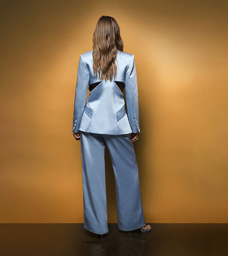 Coast Muse Premium Satin Cut-Out Blazer