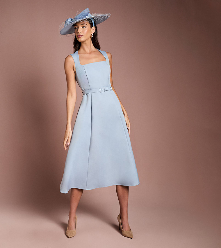 Lisa Tan Tailored Crepe Midi Dress