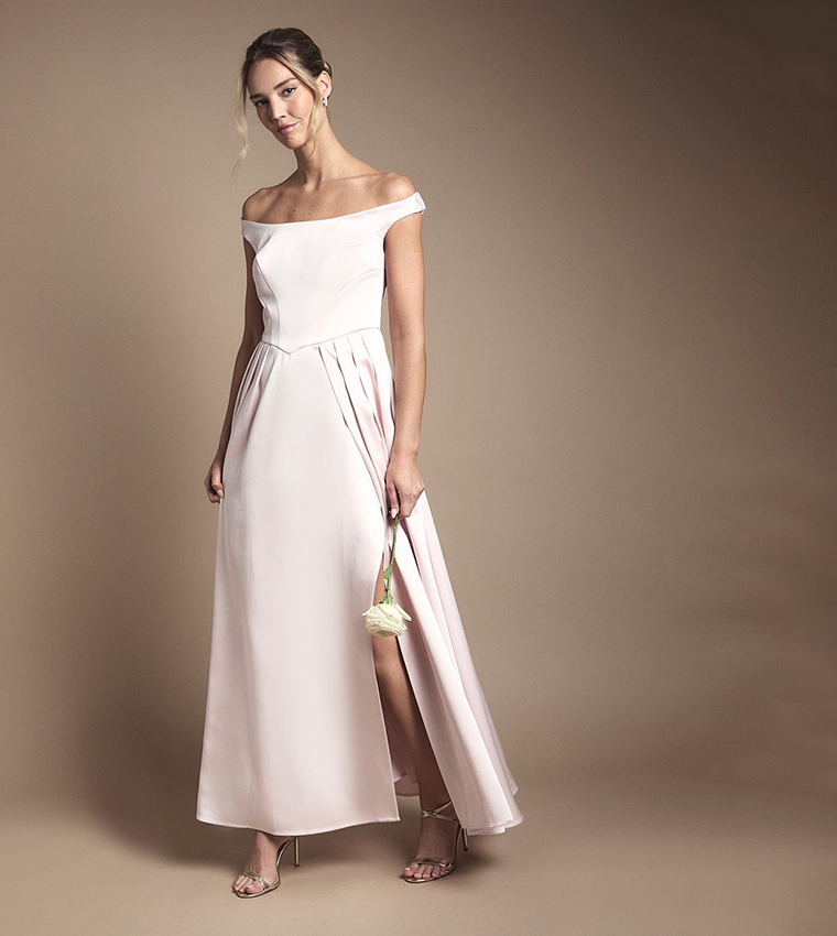 audrey hepburn style bridesmaid dresses Lima bandeau dress in white main image 1