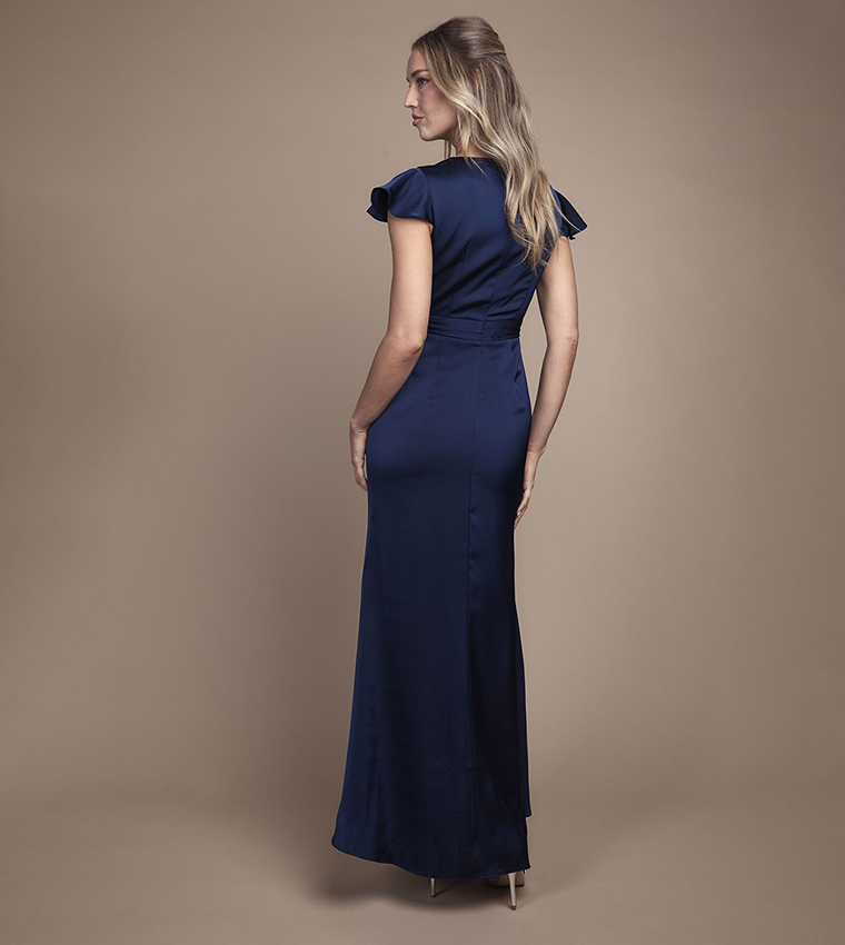 فستان وصيفات عروس ماكسي لف كم واسع