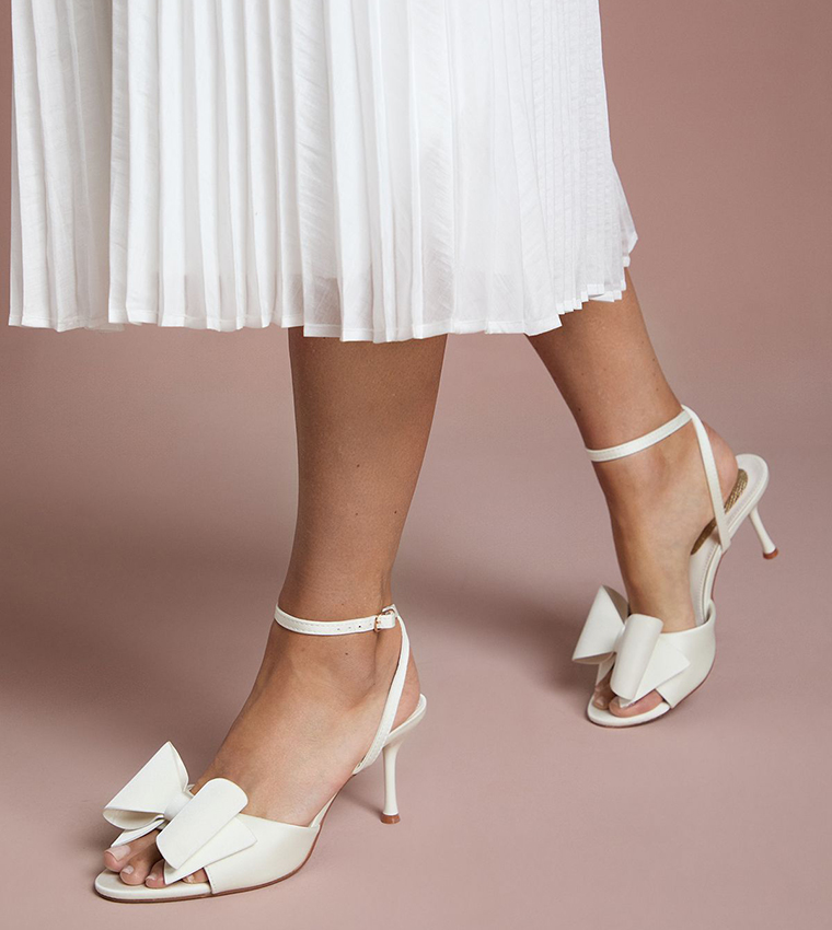 Bridal Eva Satin Bow Stiletto Heel Sandals
