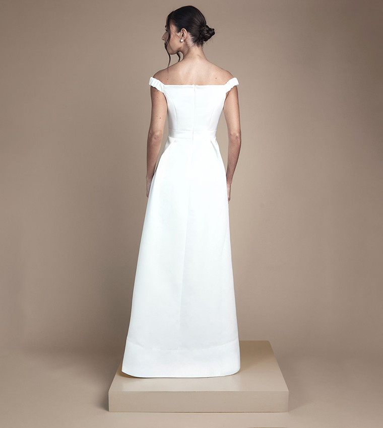 sleeveless fitted maxi dress White Linen Maxi Dress Sleeveless with Fit and Flare Silhouette White / XS main image 0