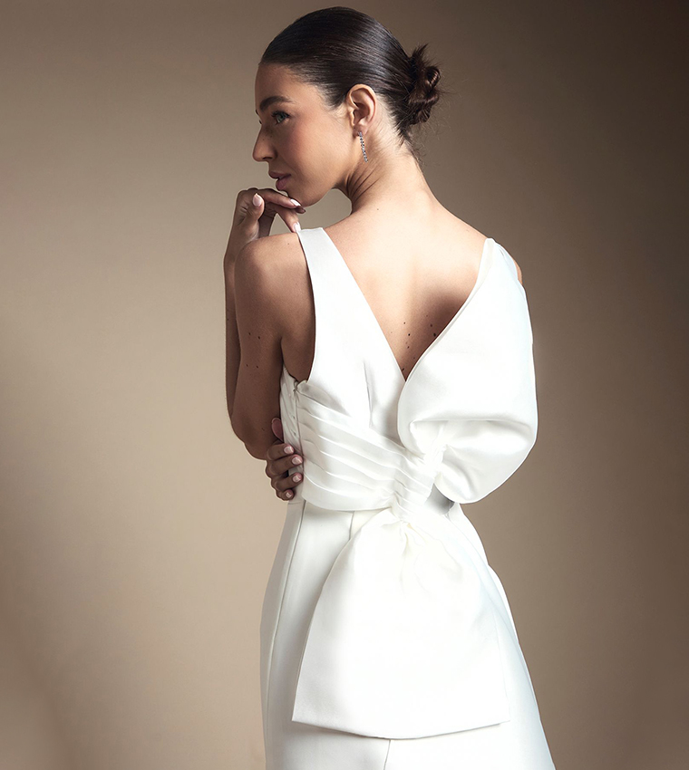 Bow Back Column Maxi Dress