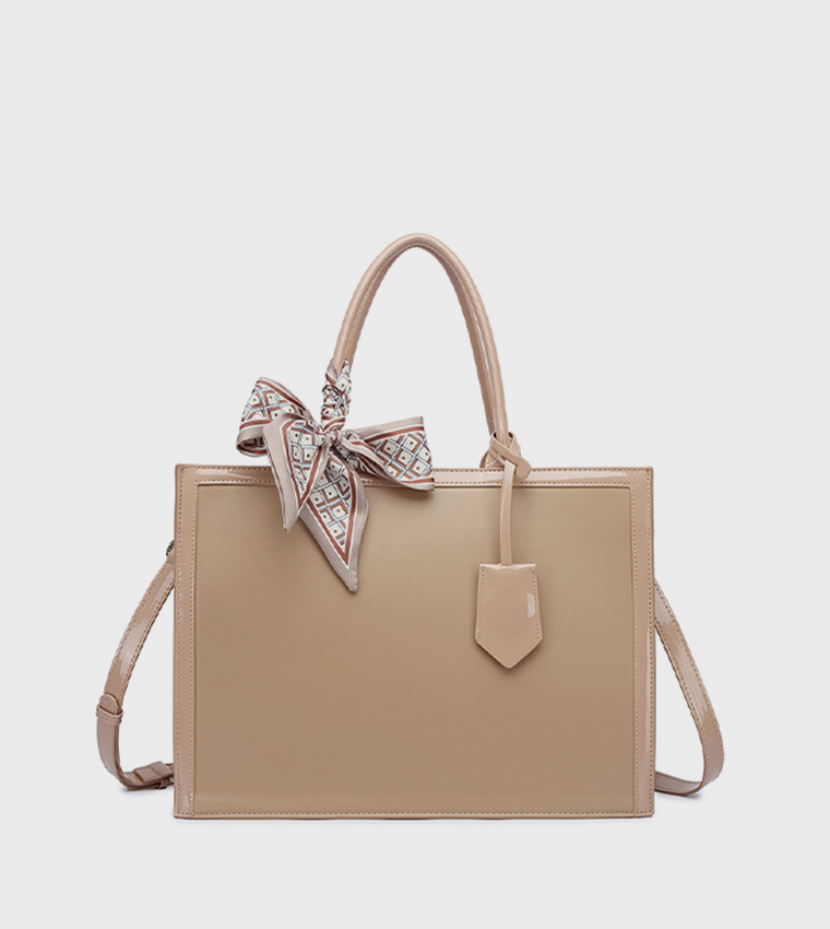 Scarf Detail Tote Bag