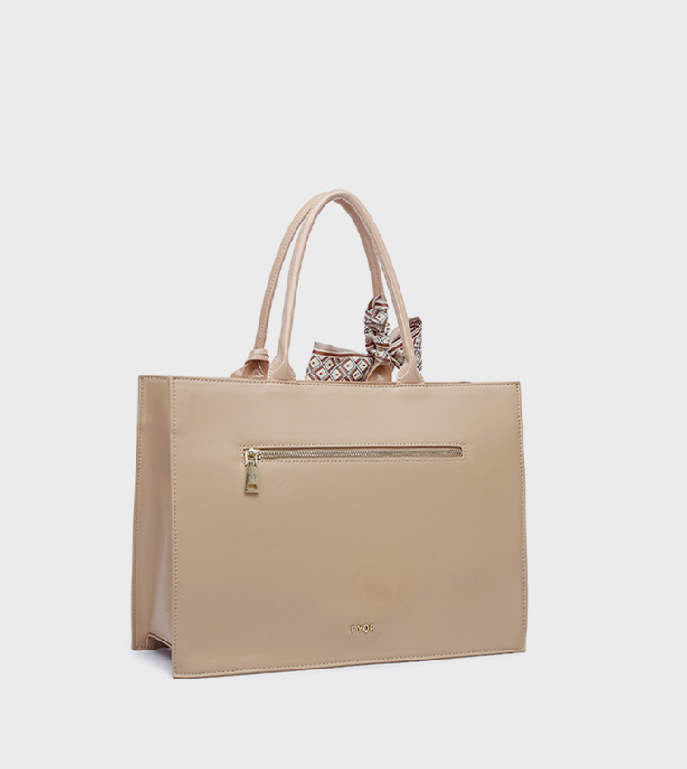 Scarf Detail Tote Bag