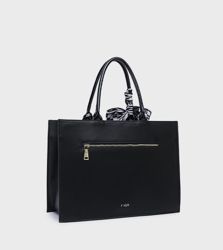 Scarf Detail Tote Bag