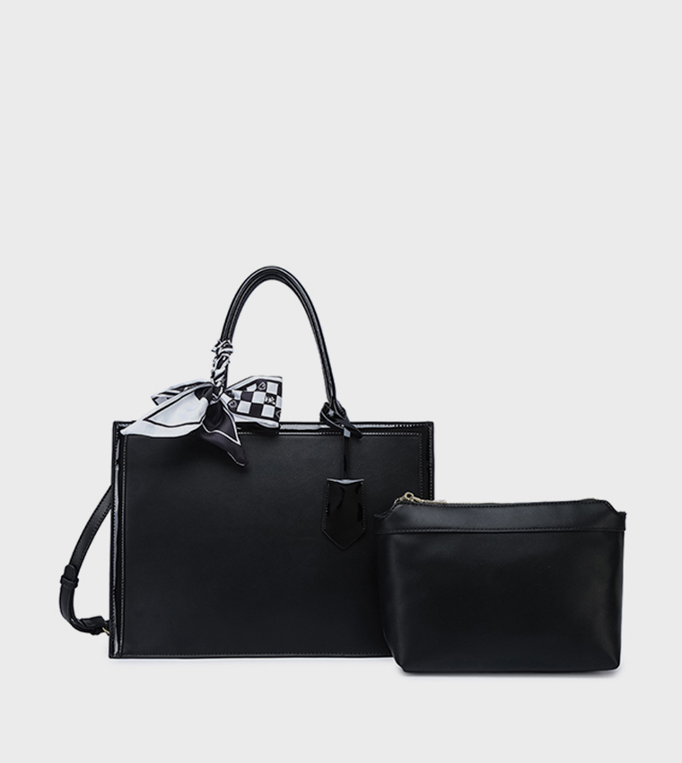 Scarf Detail Tote Bag