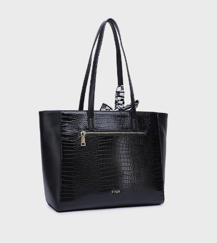 Scarf Detail Tote Bag
