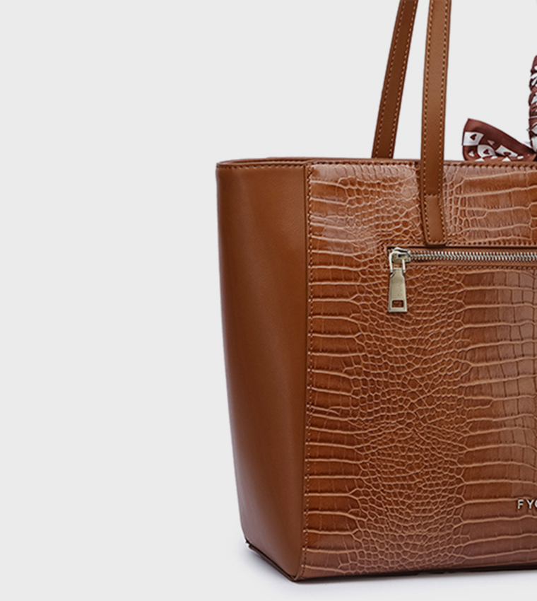 Scarf Detail Tote Bag