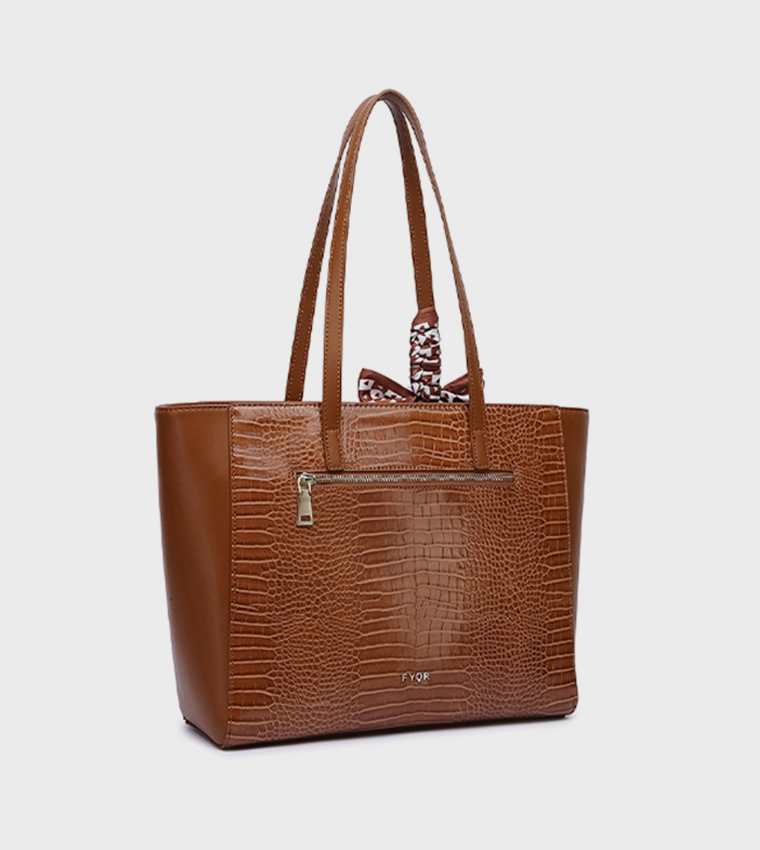 Scarf Detail Tote Bag