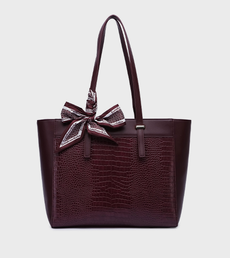 Scarf Detail Tote Bag