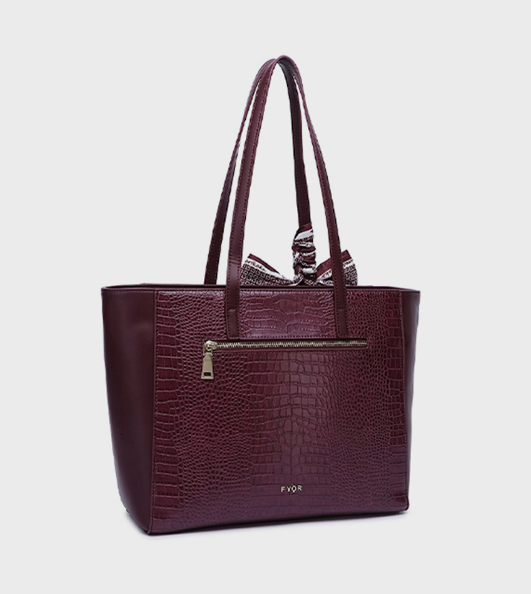 Scarf Detail Tote Bag