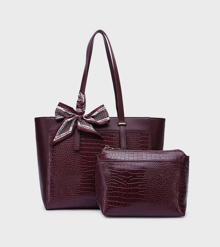 Scarf Detail Tote Bag