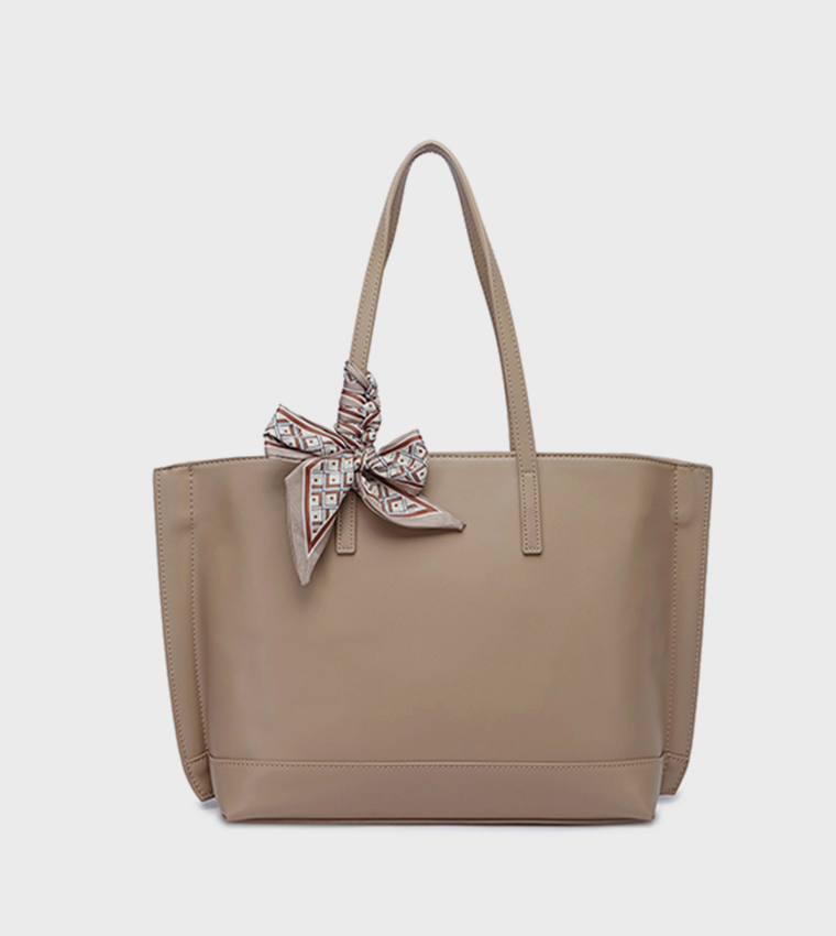 Scarf Detail Tote Bag
