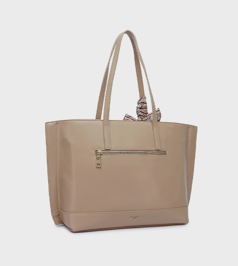 Scarf Detail Tote Bag