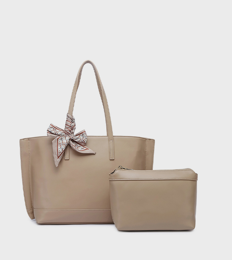 Scarf Detail Tote Bag