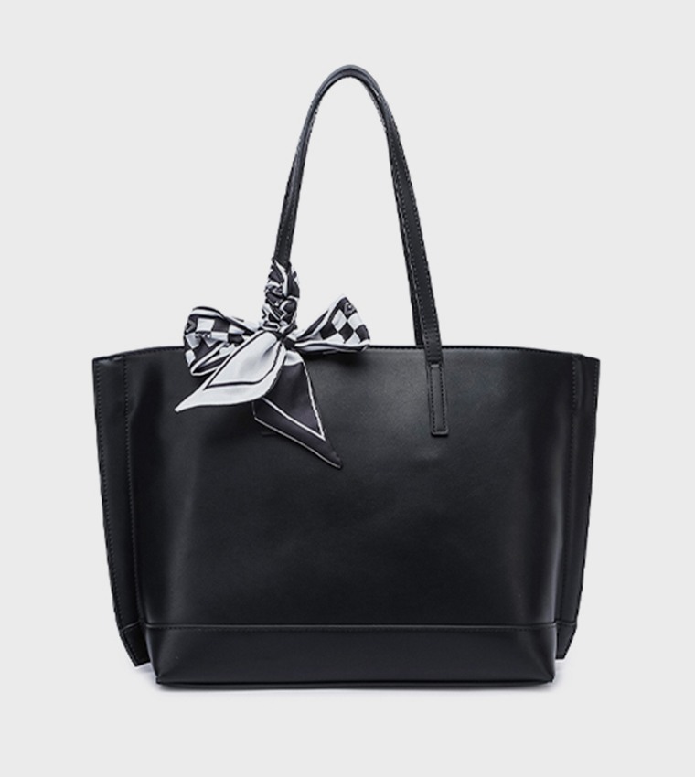 Scarf Detail Tote Bag