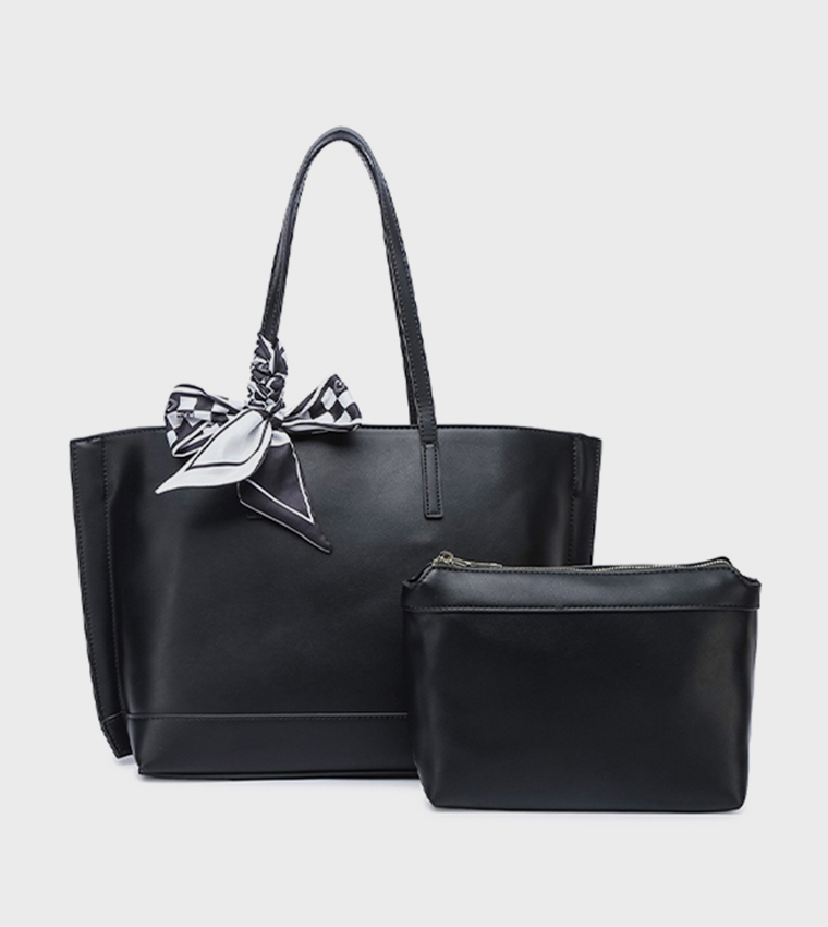 Scarf Detail Tote Bag