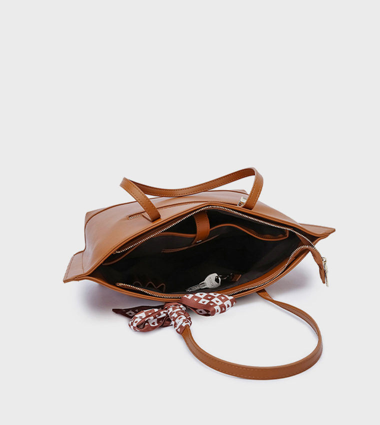 Scarf Detail Tote Bag