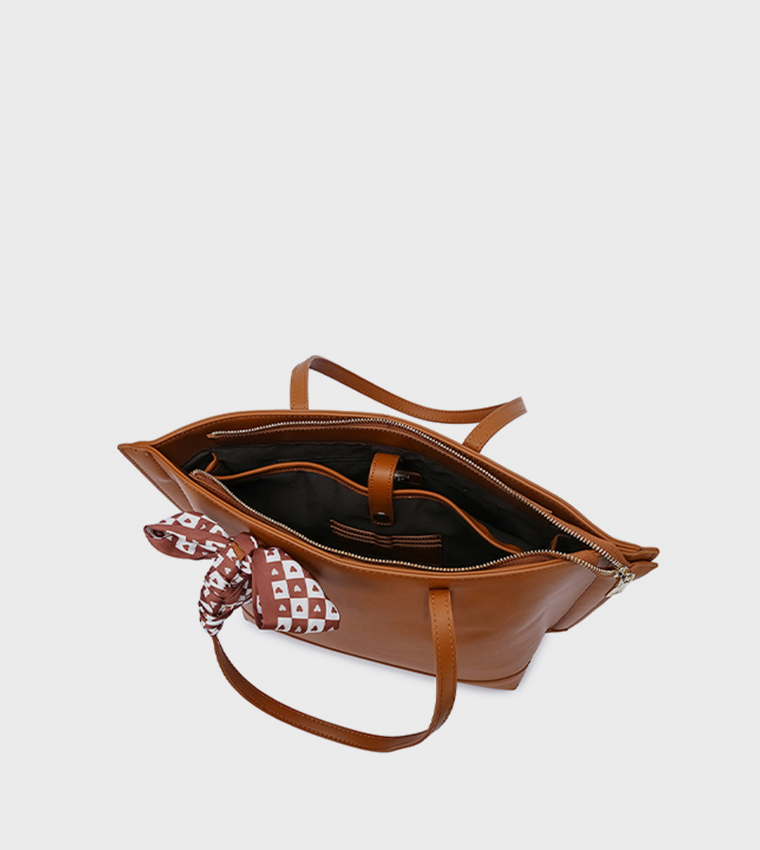 Scarf Detail Tote Bag