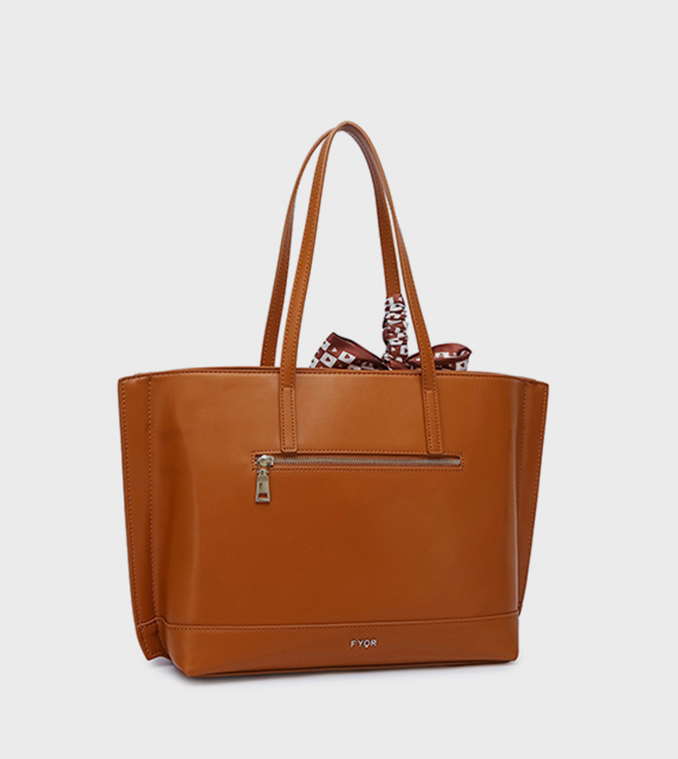 Scarf Detail Tote Bag