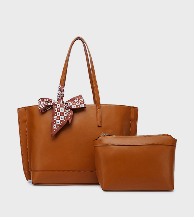 Scarf Detail Tote Bag