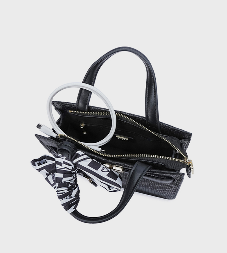 Scarf Detail Satchel Bag 
