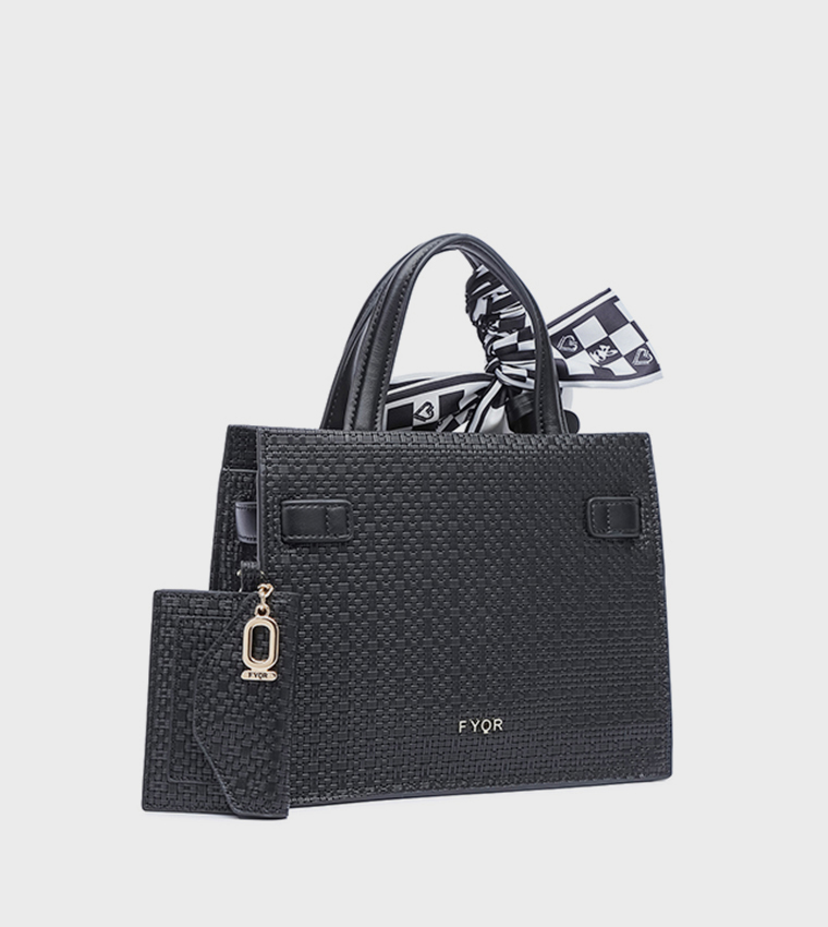 Scarf Detail Satchel Bag 