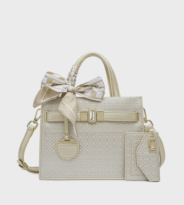 Scarf Detail Satchel Bag 