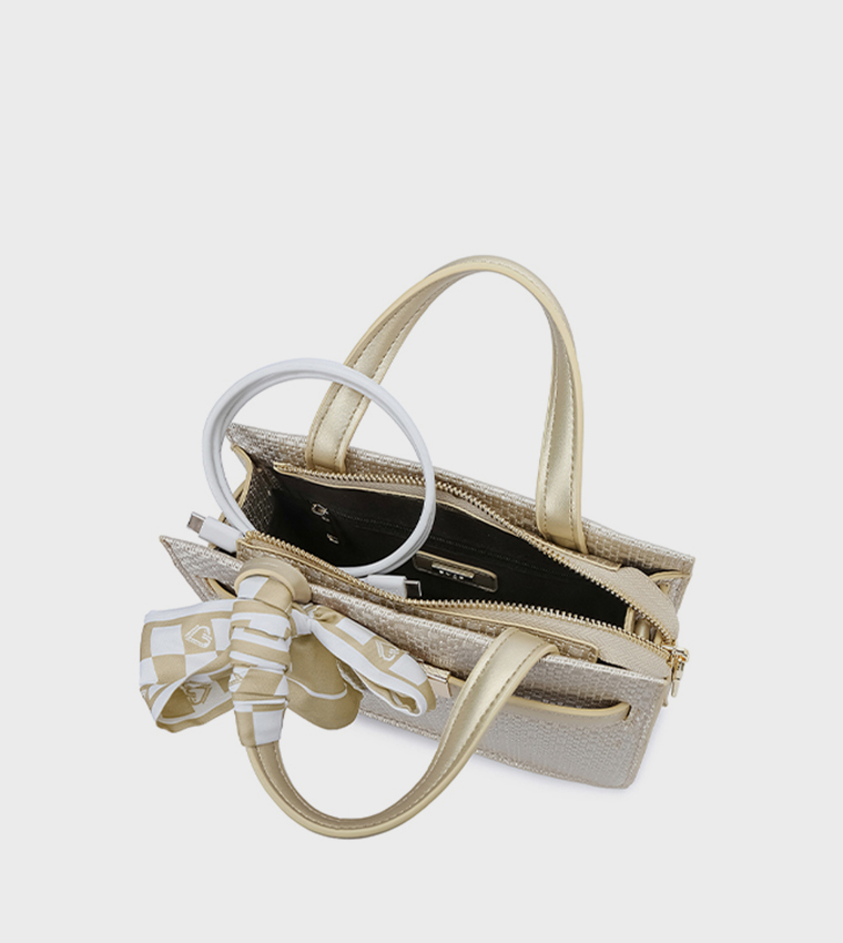 Scarf Detail Satchel Bag 