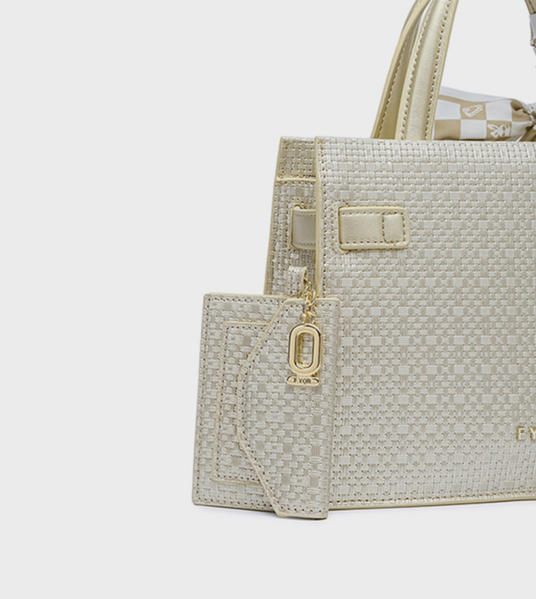Scarf Detail Satchel Bag 