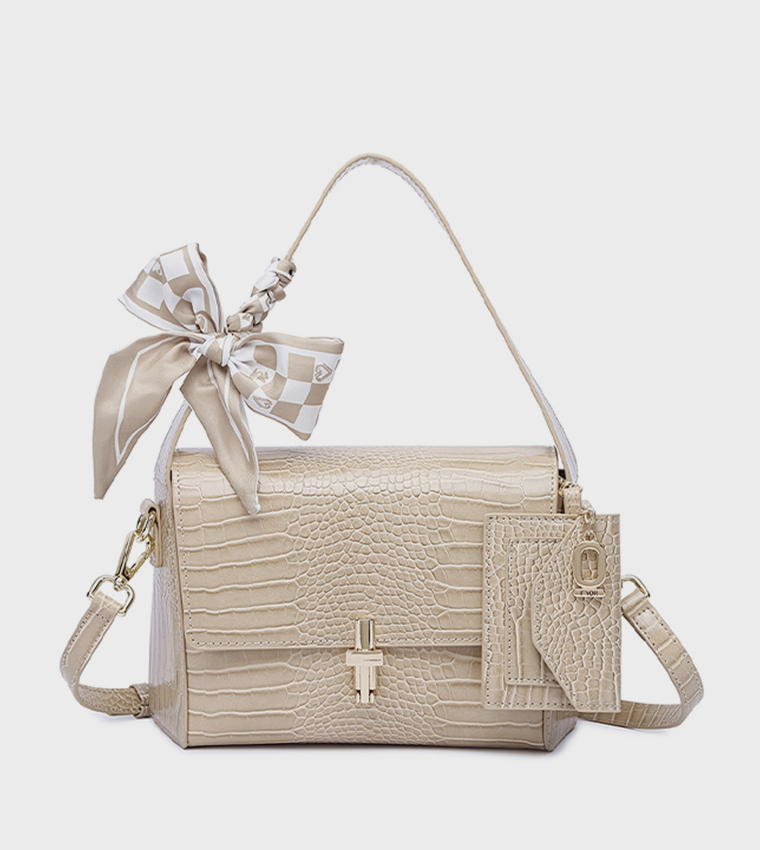 Scarf Detail Shoulder Bag 