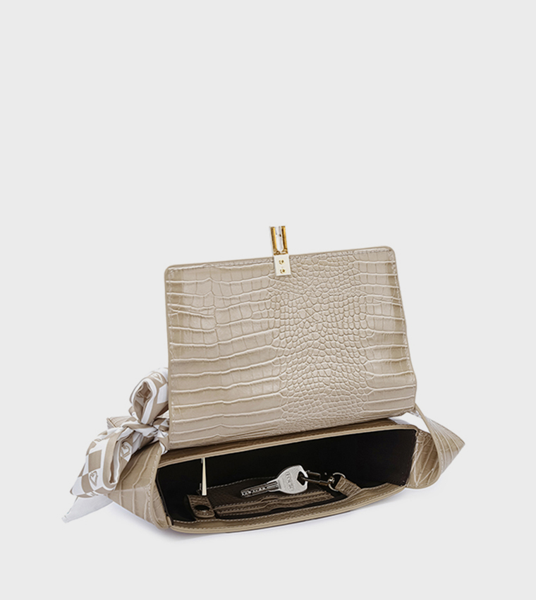 Scarf Detail Shoulder Bag 