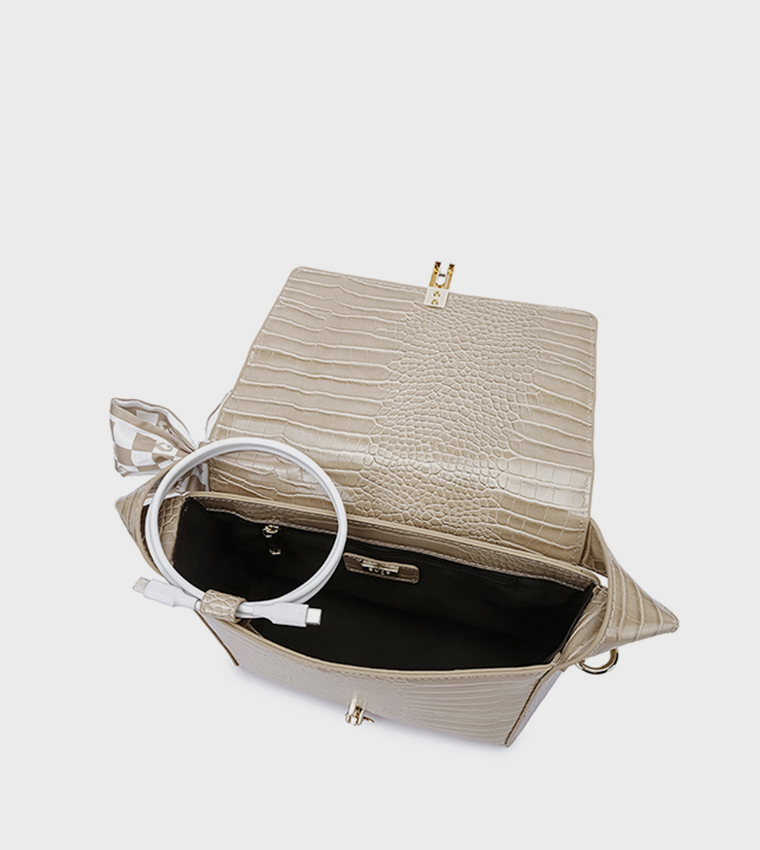 Scarf Detail Shoulder Bag 
