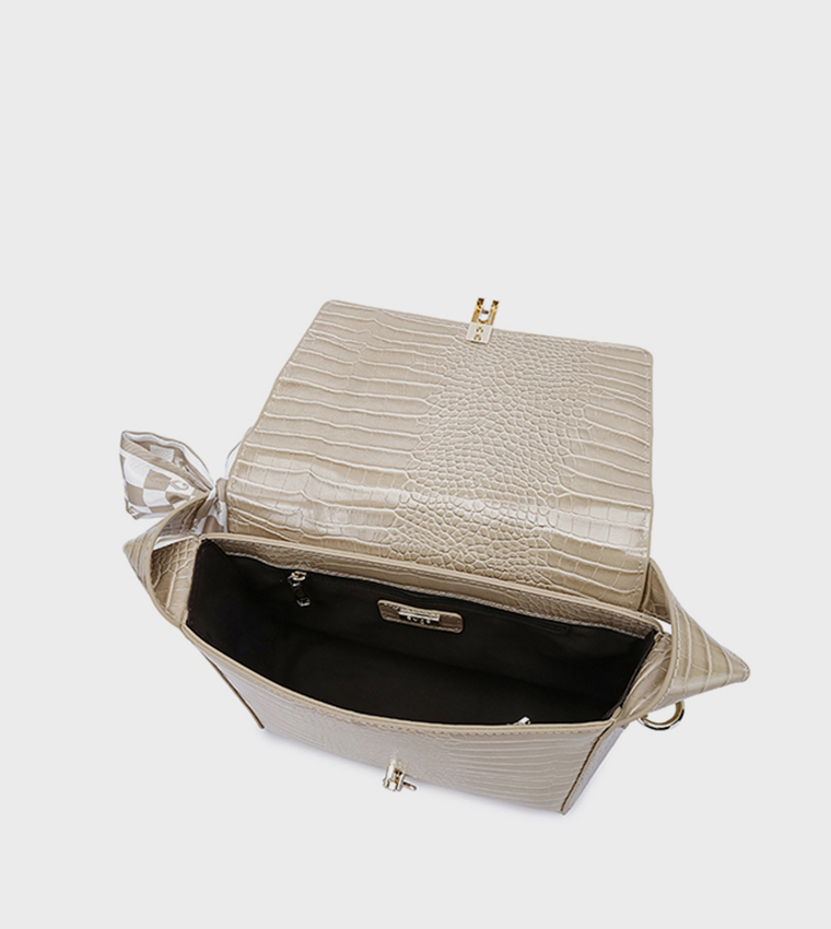 Scarf Detail Shoulder Bag 