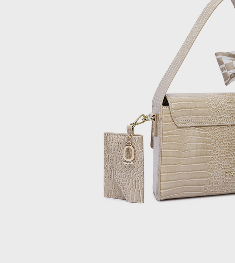 Scarf Detail Shoulder Bag 