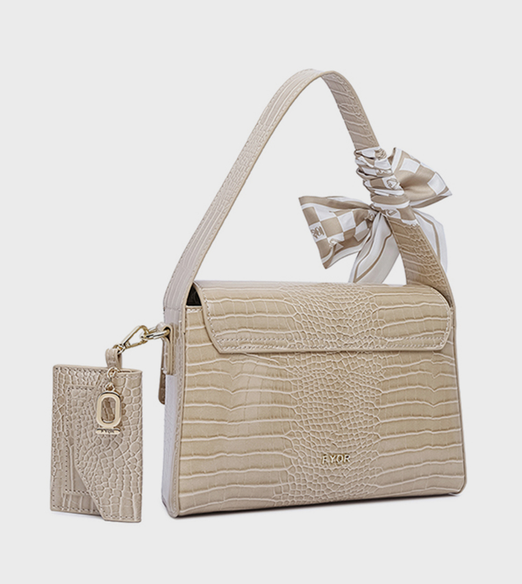 Scarf Detail Shoulder Bag 