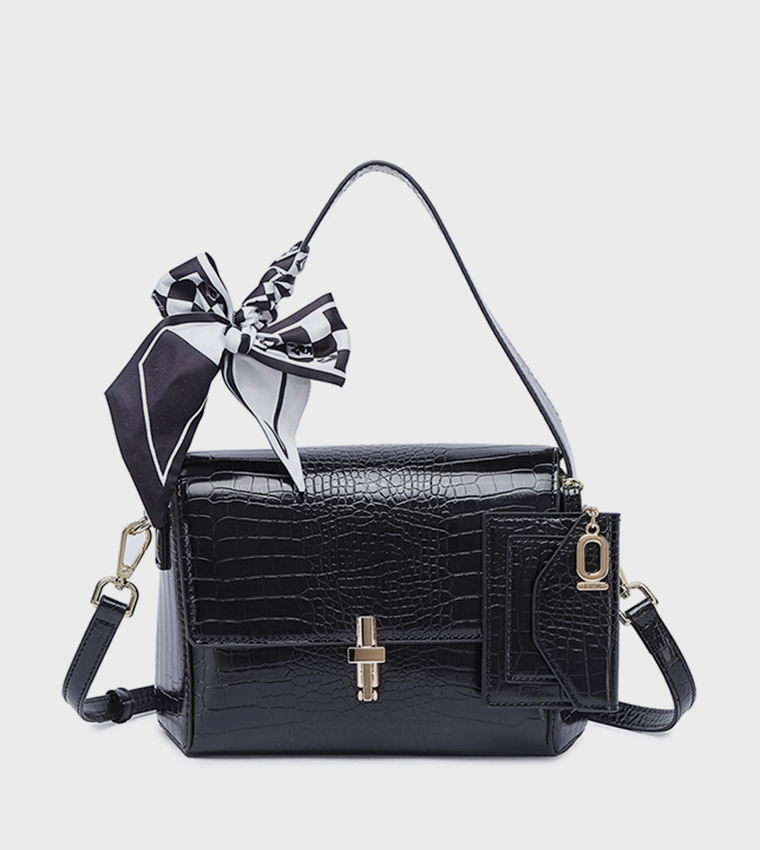 Scarf Detail Shoulder Bag 