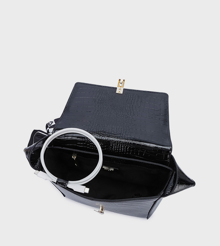 Scarf Detail Shoulder Bag 