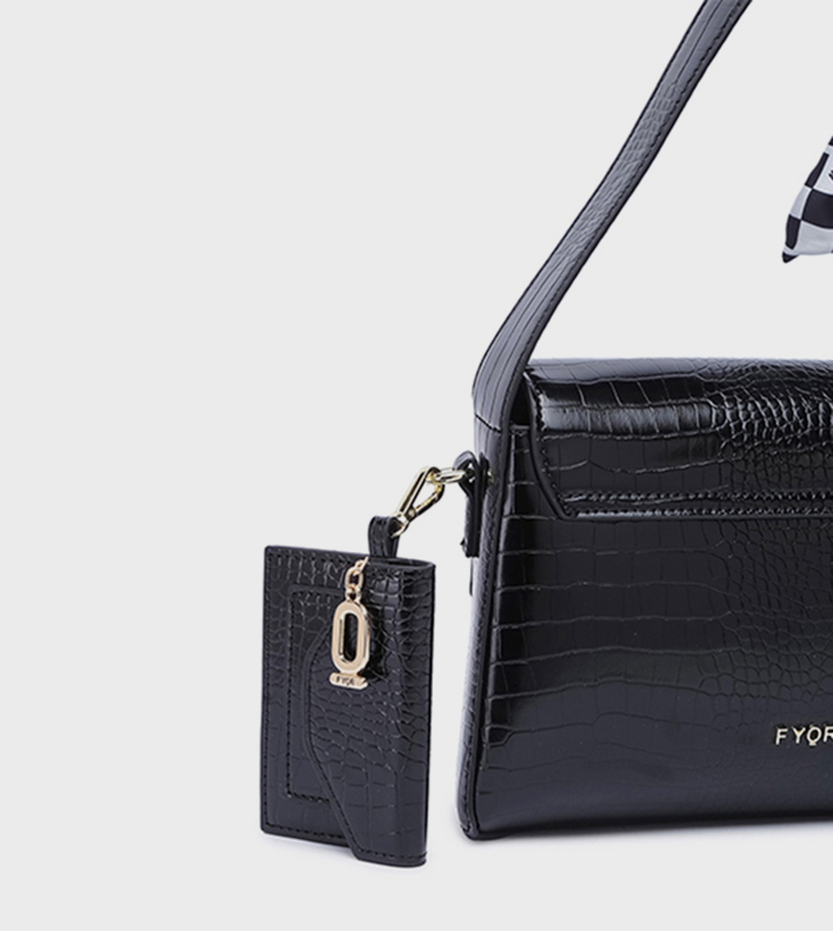 Scarf Detail Shoulder Bag 
