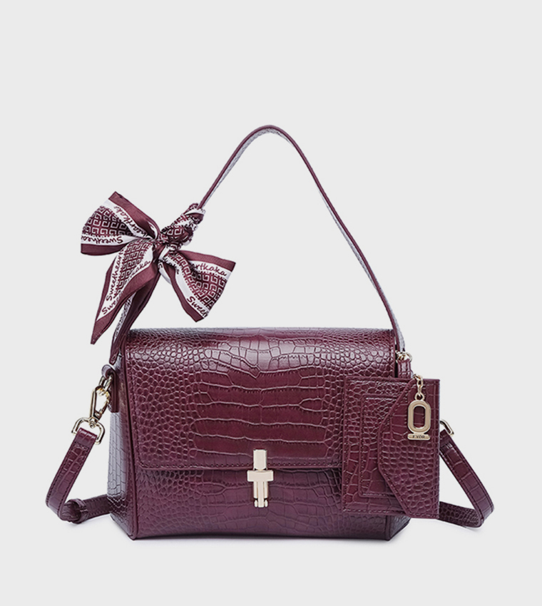 Scarf Detail Shoulder Bag 