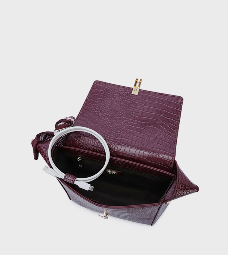 Scarf Detail Shoulder Bag 
