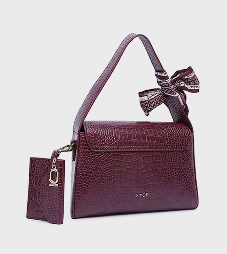 Scarf Detail Shoulder Bag 