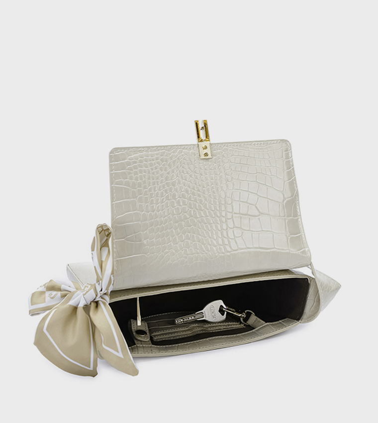 Scarf Detail Shoulder Bag 