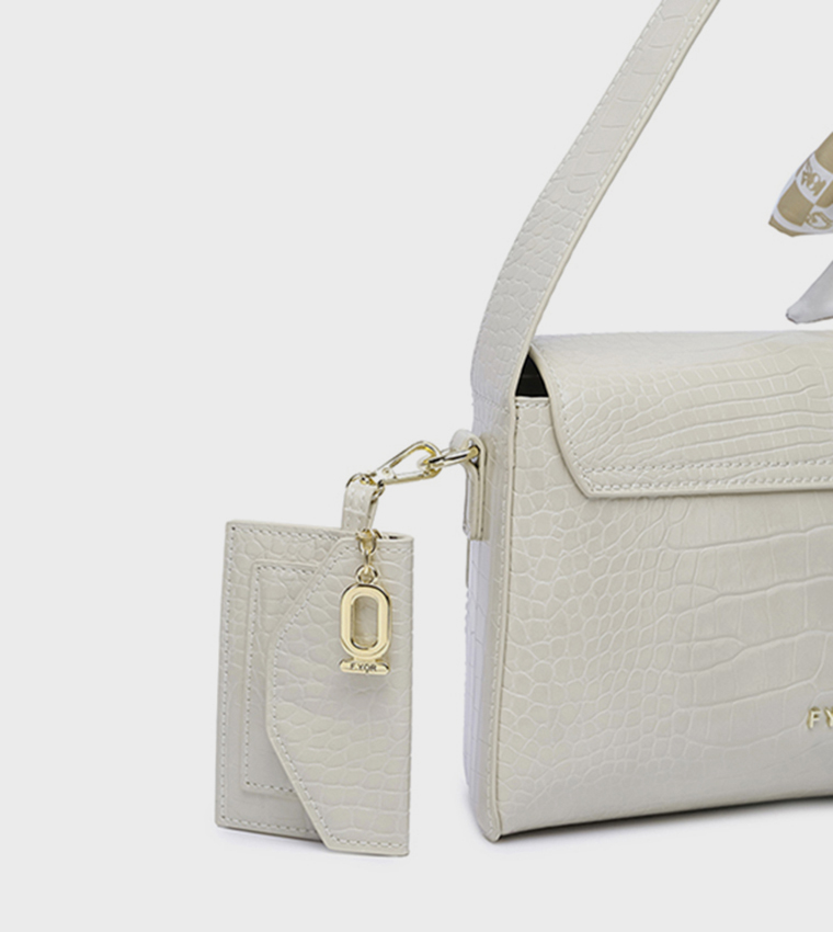Scarf Detail Shoulder Bag 