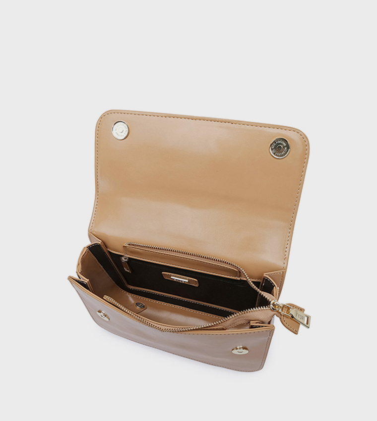 Scarf Detail Flap Top-Handle Bag