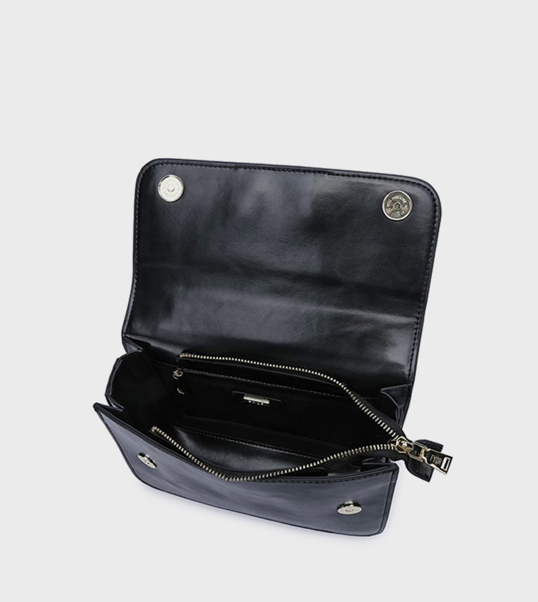 Scarf Detail Flap Top-Handle Bag