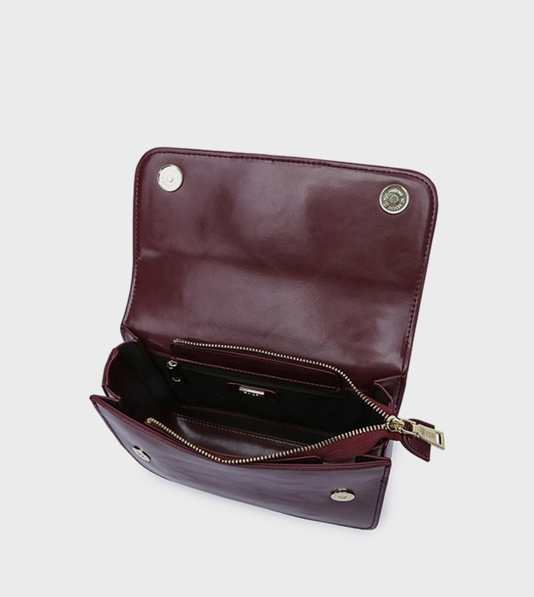 Scarf Detail Flap Top-Handle Bag