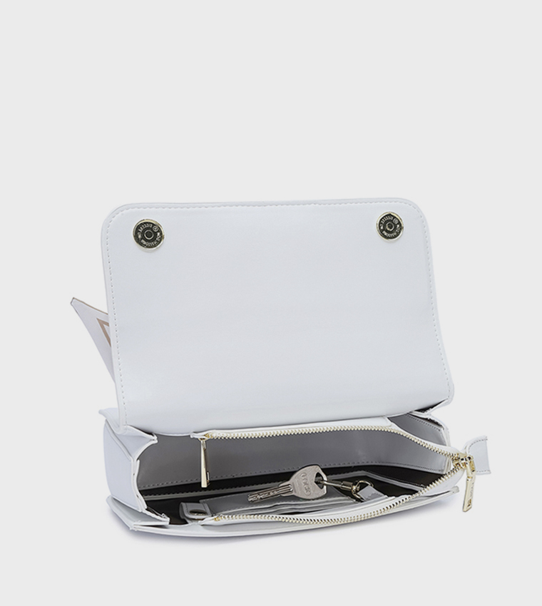 Scarf Detail Flap Top-Handle Bag