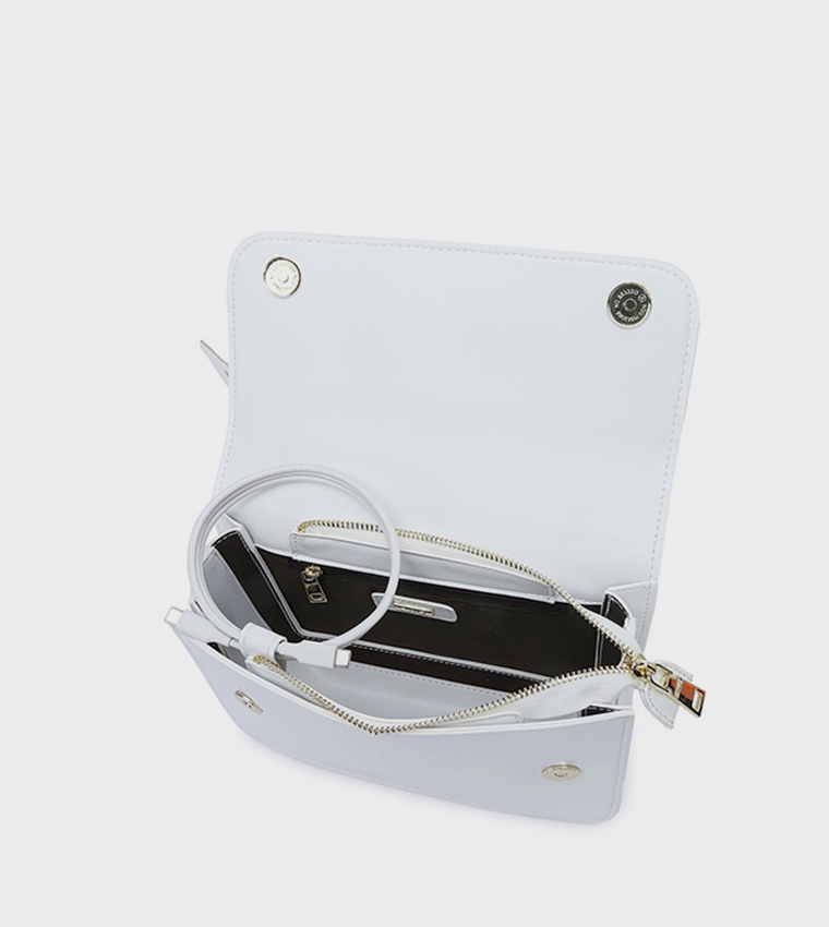 Scarf Detail Flap Top-Handle Bag